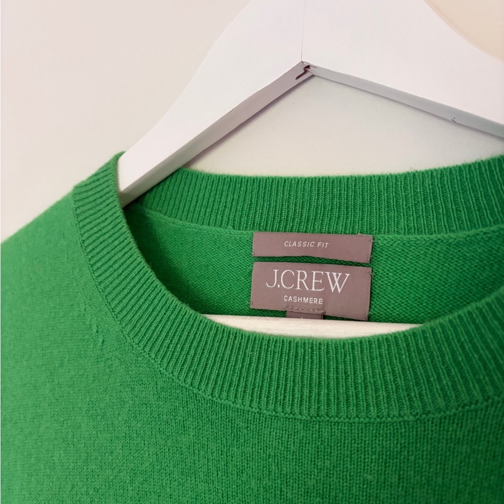 J. Crew Cashmere Classic Fit Crew Neck Sweater - Vintage Lime - Picture 5 of 6